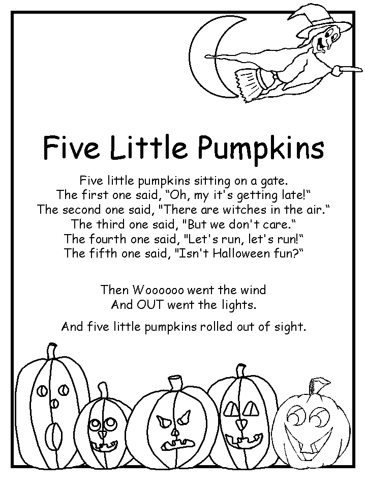 Five Little Pumpkins Poem Fall Stuff For School Pinterest 2014 