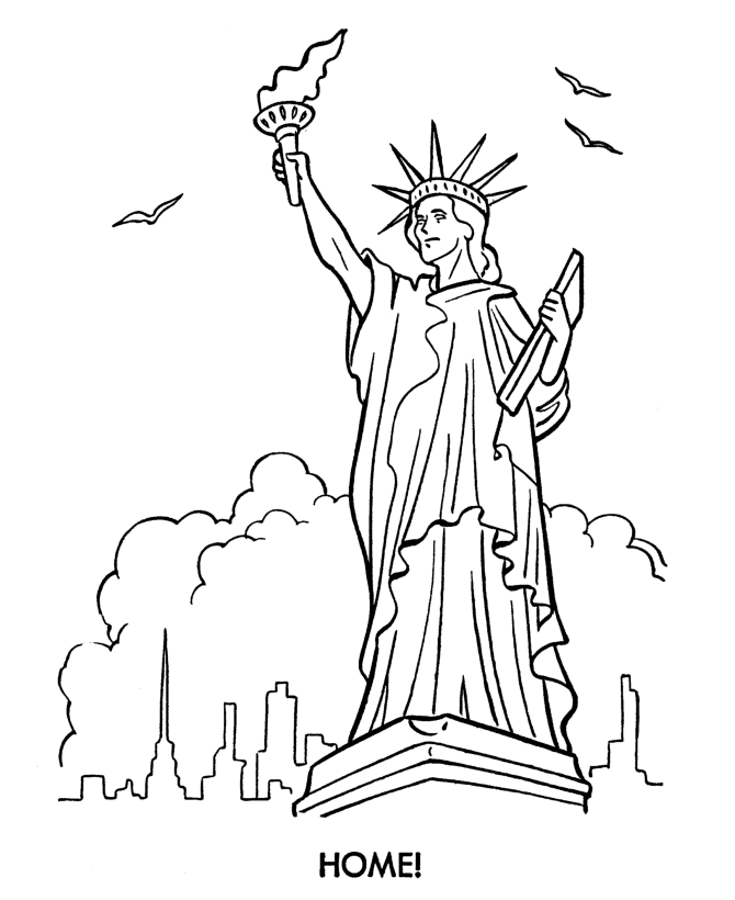 BlueBonkers: Armed Forces Day Coloring Page Sheets - Statue of Liberty