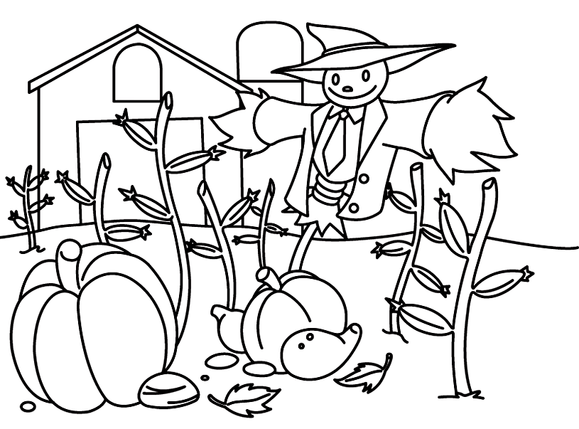 Fall Coloring Pages Scarecrow