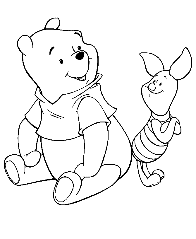 Tiger, Piglet, and Pooh Hugging Each Other Coloring Page | Kids 