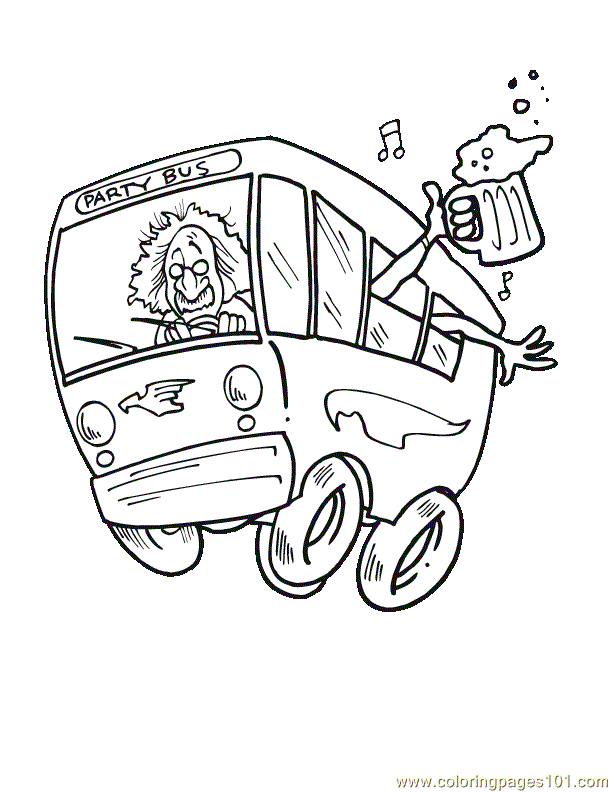 pages party bus sports racing cars printable coloring page