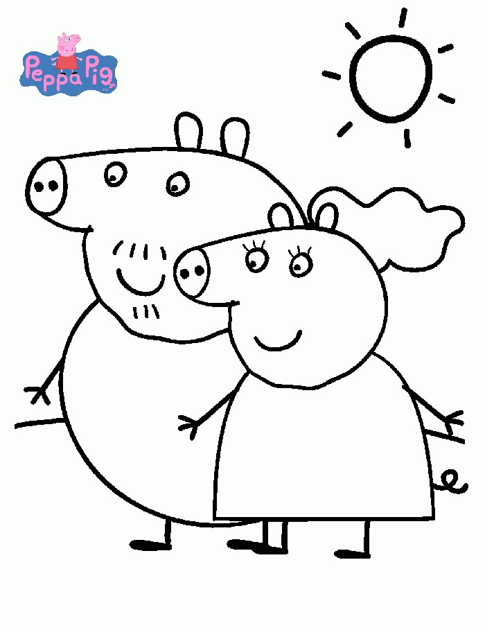 peppa pig colouring  coloring home
