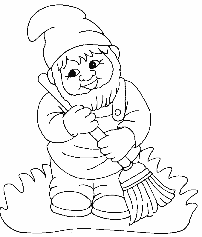 Dwarf Gnome Coloring Page Tattoo