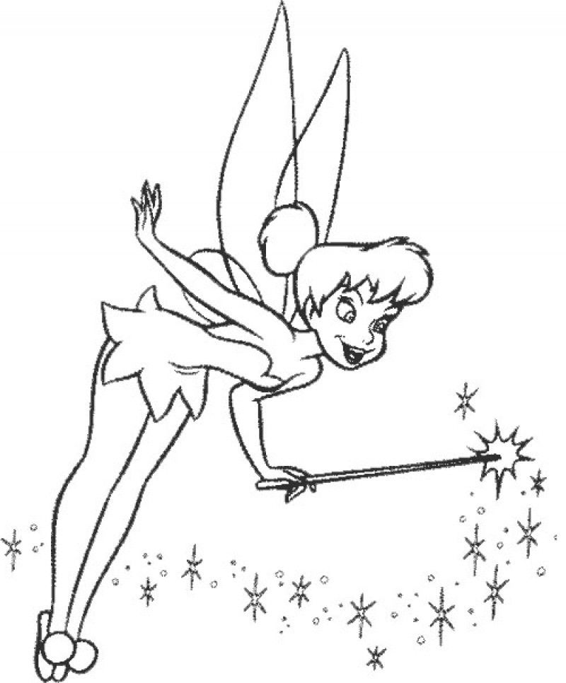 Tinker Bell Issued His Magic Coloring Page - Kids Colouring Pages