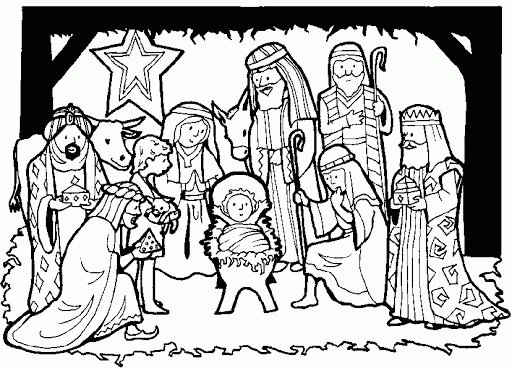 Nativity of Jesus Coloring Page
