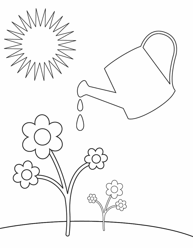 Spring Watering Coloring Pages - Spring Day Coloring Pages 
