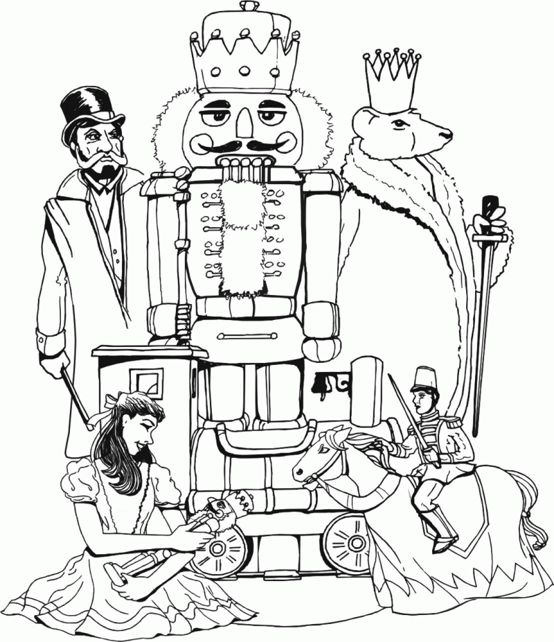Nutcracker and princess coloring pages