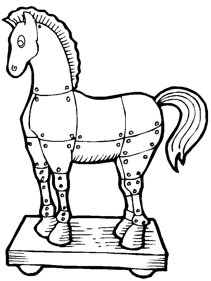 Free coloring page trojan-horse.gif | Coloring-