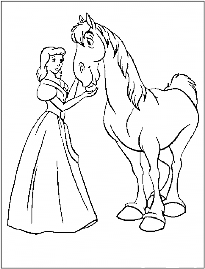 Minnie on a Horse Coloring Page | Kids Coloring Page