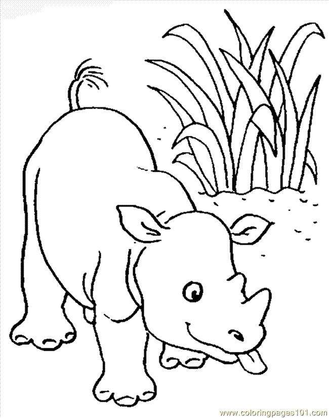 Coloring Pages Rhinoceros 09 (Mammals > Rhino ) - free printable 