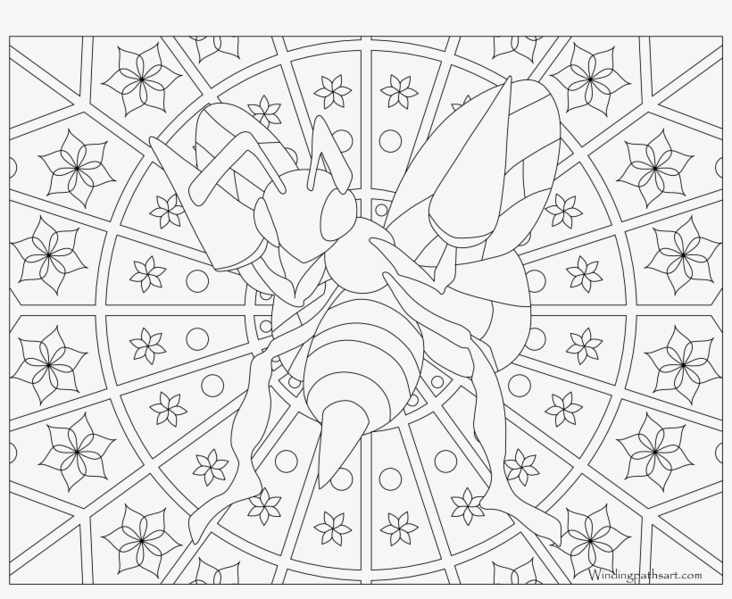 Beedrill - Pokemon Adult Coloring Pages Transparent PNG - 3300x2550 - Free  Download on NicePNG