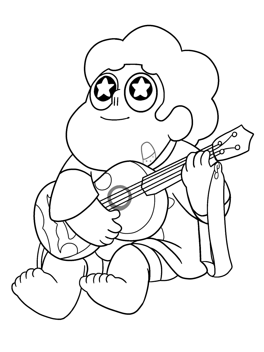Steven Universe Playing Guitar Coloring Page - Free Printable Coloring Pages  for Kids