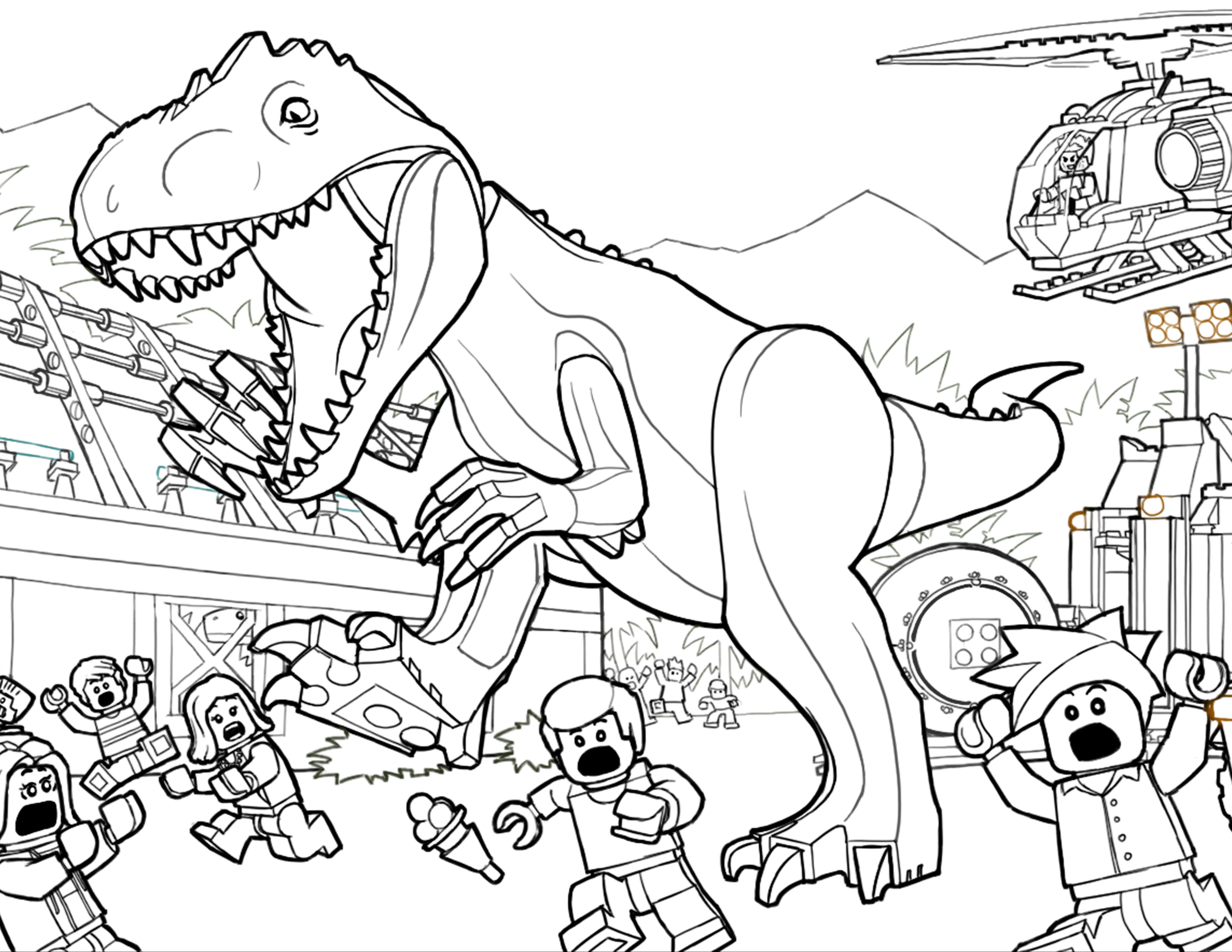 lego jurassic world colouring pages - Clip Art Library