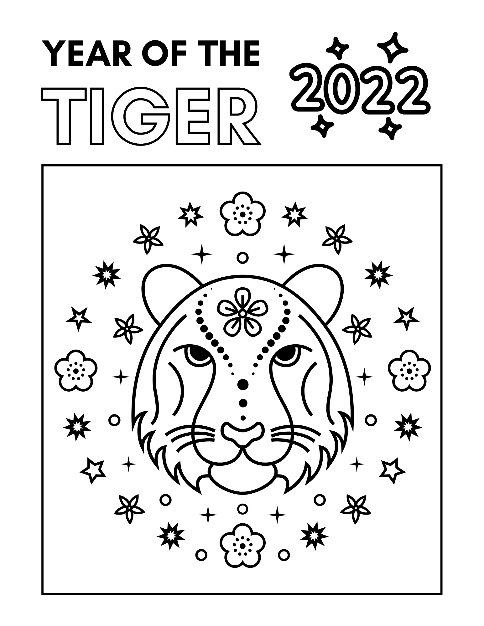 Free Printable 20 Chinese New Year Of The Tiger Coloring Pages ...