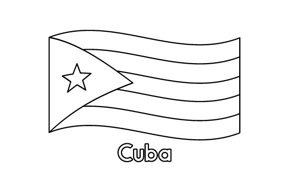 Cuba Flag Coloring Page SVG Cut file by Creative Fabrica Crafts · Creative  Fabrica