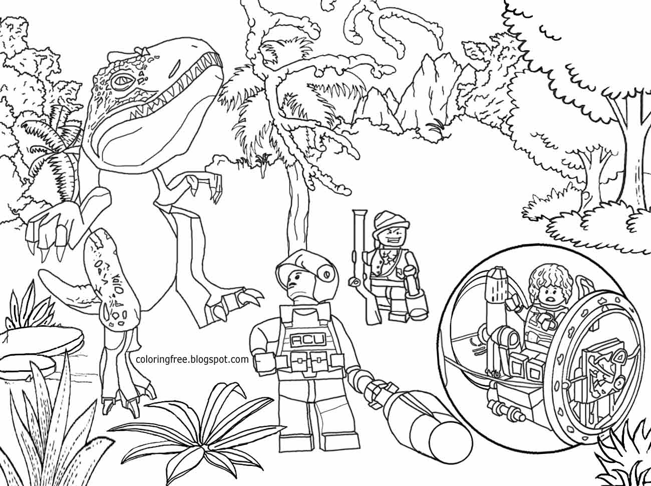 T Rex Lego T Rex Jurassic World Dinosaur Coloring Pages - pic-home