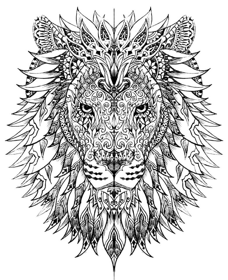 Hard Lion Coloring Page - Free Printable Coloring Pages for Kids
