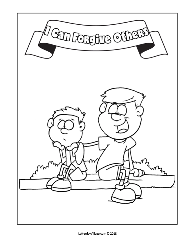 Primary Lesson 40: I Can Forgive Others. Coloring Page. -LatterdayVillage |  Primary lessons, Primary children, Lesson