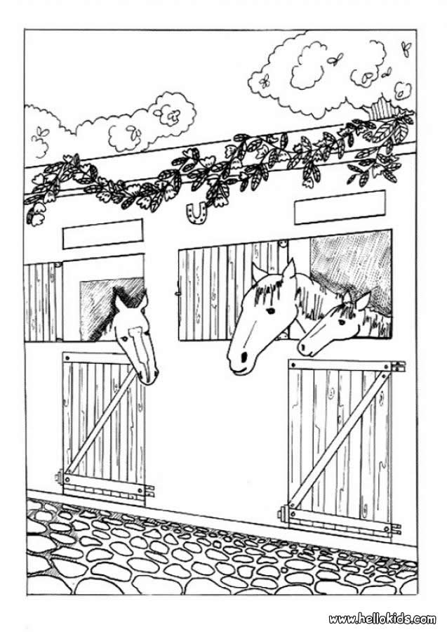 Horse Stable Coloring Pages | Cooloring.com
