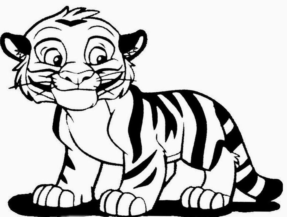 Best Photos Of Tiger Outline Coloring Page - Cute Tiger Clip Art ... -  Coloring Home