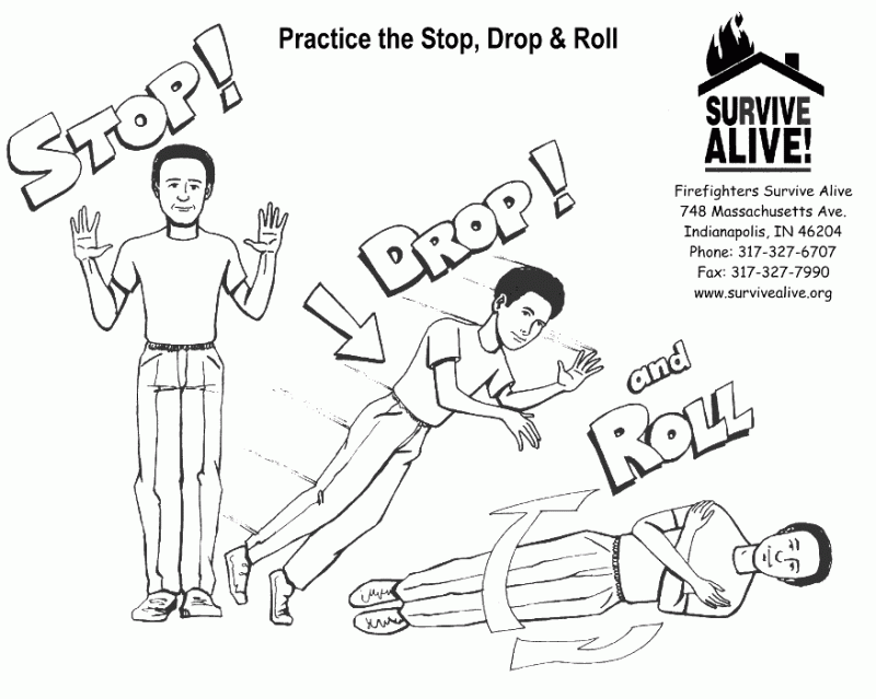 stop drop and roll coloring sheets