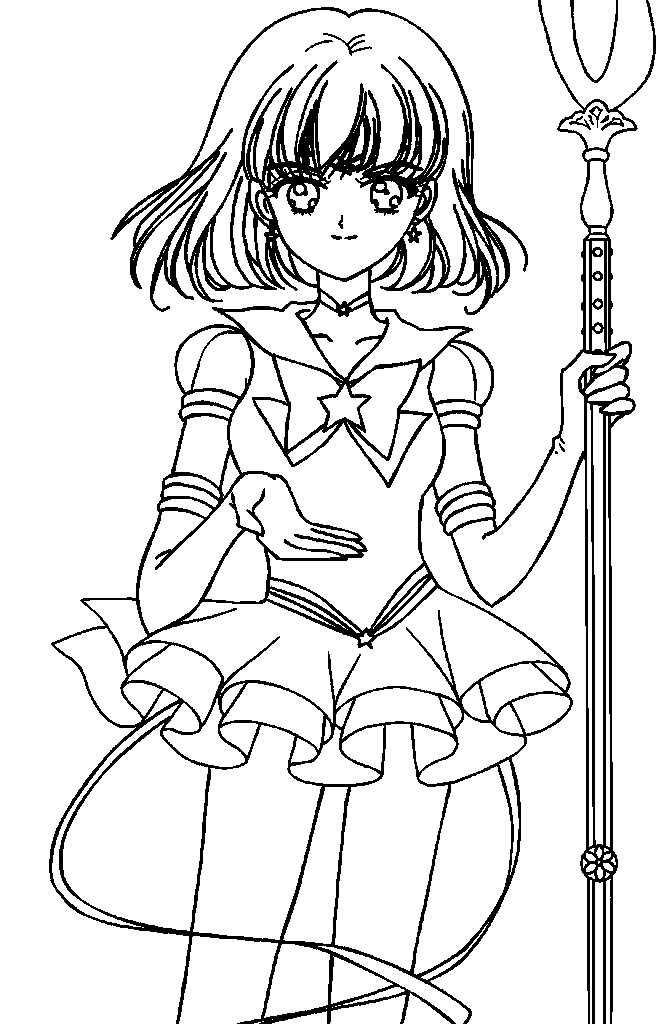 Sailor Saturn Beautiful Coloring Pages For Kids #he7 : Printable ...