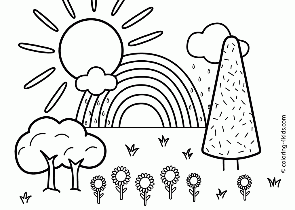 Preschool Free Printable Coloring Pages Of Rainbows - Coloring Home