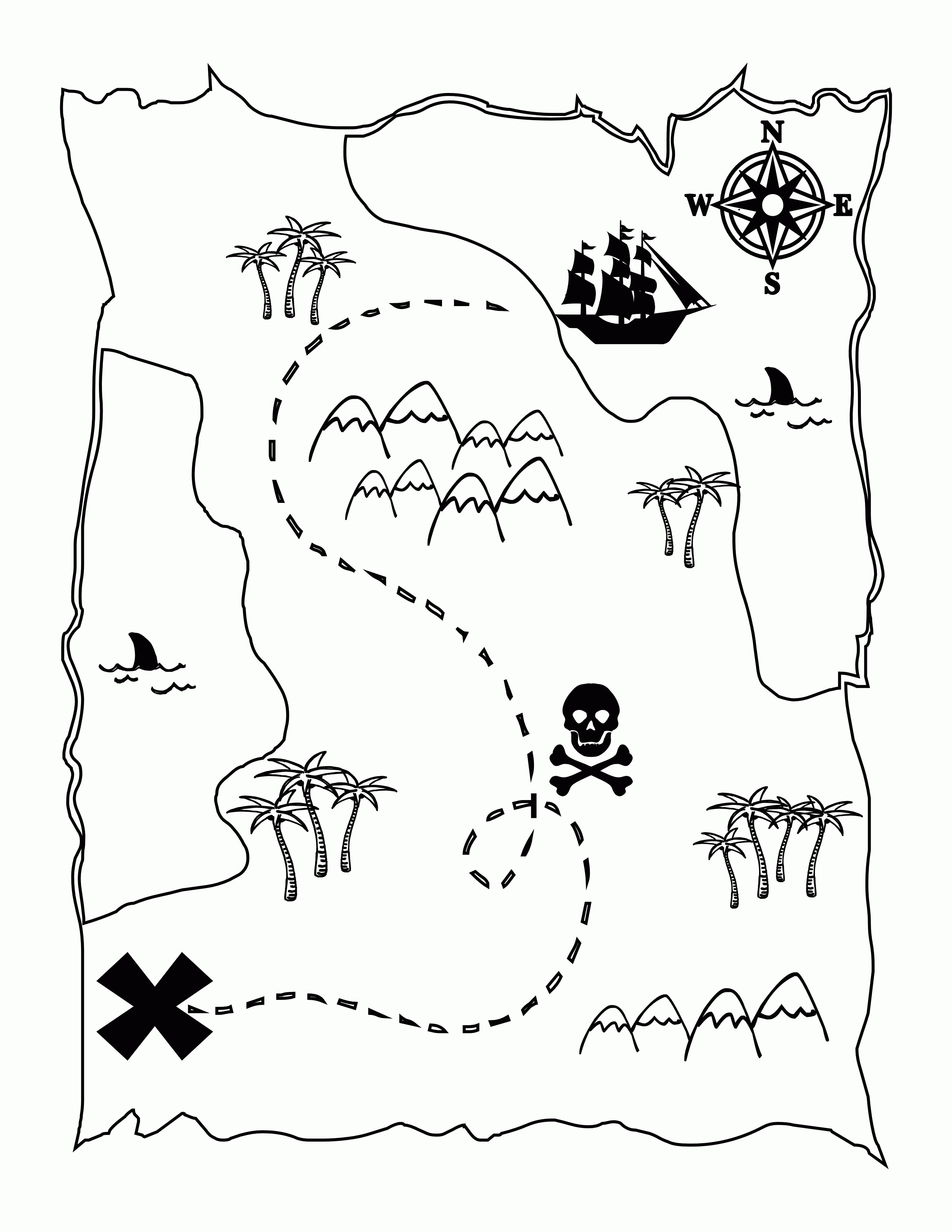Pirate Map Coloring Pages Printable Coloring Home