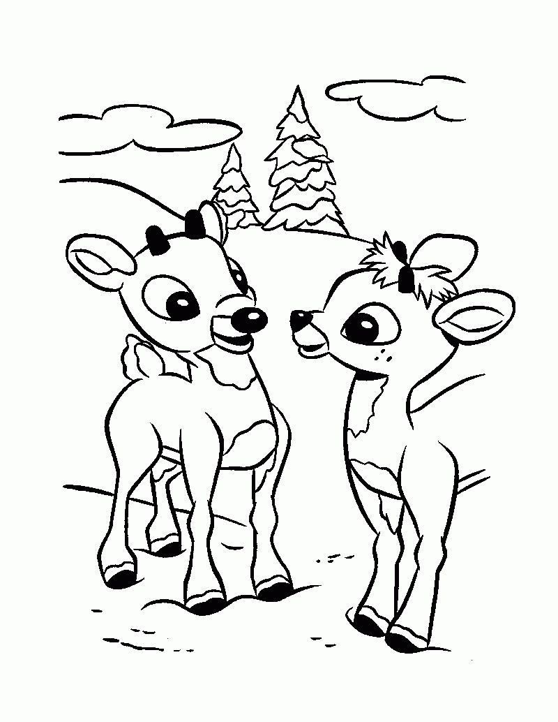 Reindeer Face Coloring Pages Printable | Vector Images