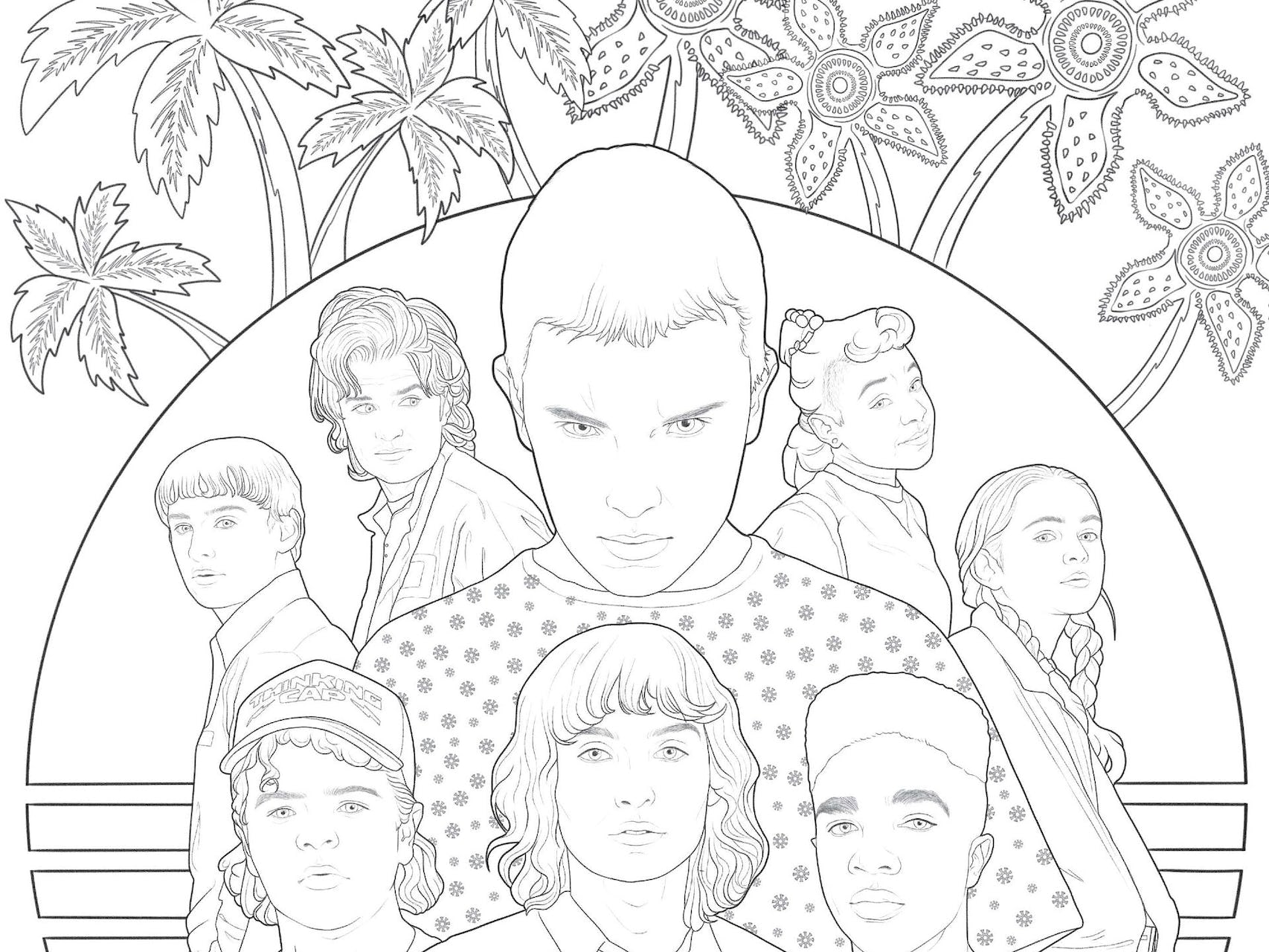 Look 8 Bodacious Pages From Netflix S Stranger Things Coloring Book Coloring Home