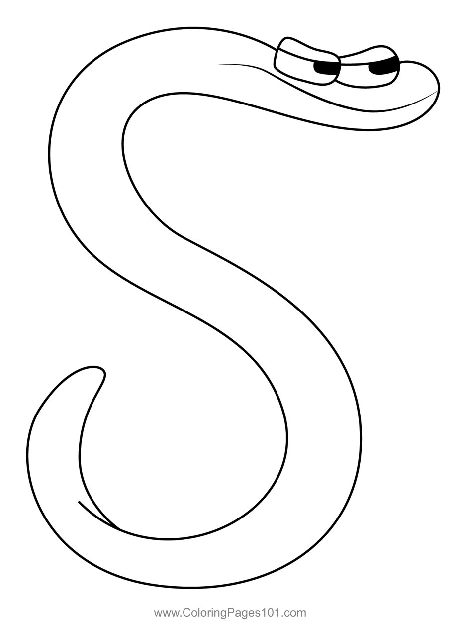 S Alphabet Lore Coloring Page for Kids - Free Alphabet Lore Printable Coloring  Pages Online for Kids - ColoringPages101.com | Coloring Pages for Kids