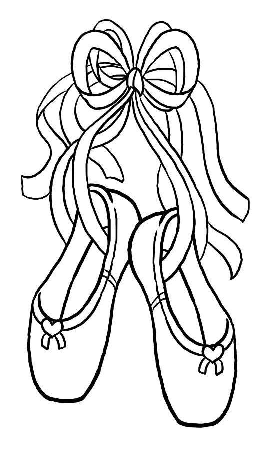 ballet slippers coloring pages - Clip Art Library