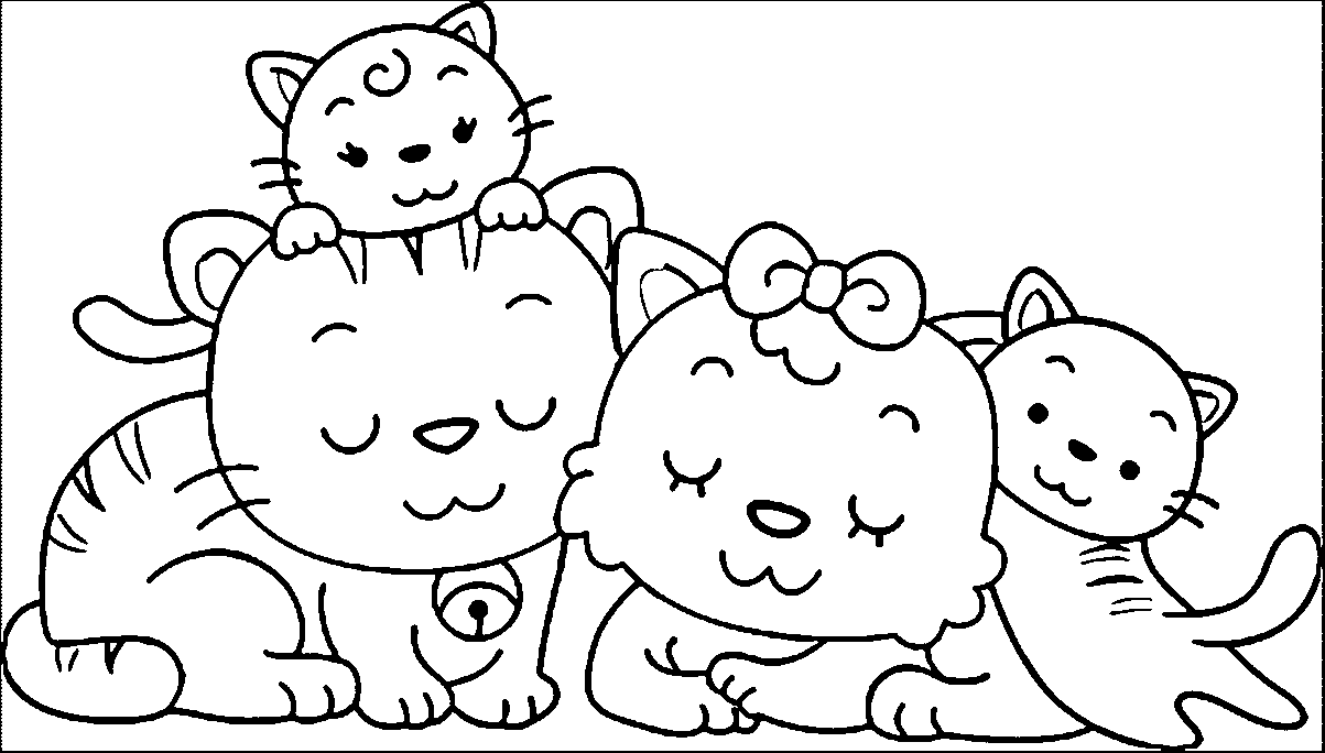 Animal Family 1 Family Coloring Page | Wecoloringpage