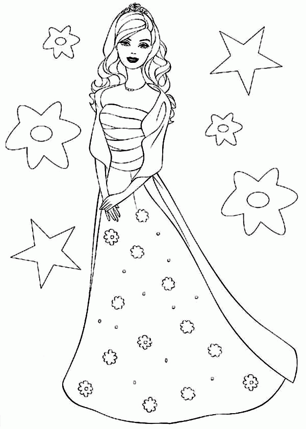 Barbie Doll the Princess Charm School Coloring Page: Barbie Doll ...