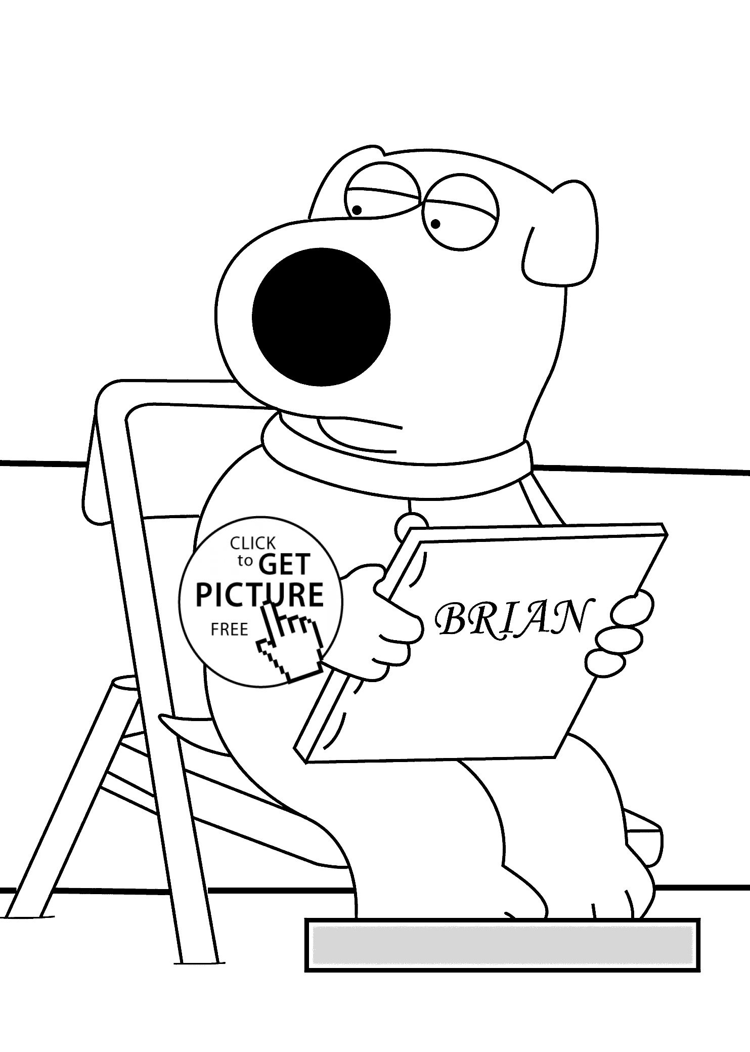 Brian Dog coloring pages for kids, printable free - Family Guy ...