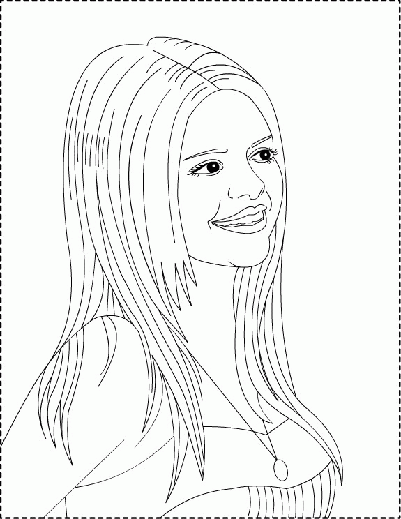 Selena Gomez Coloring Page To Print - Coloring Home