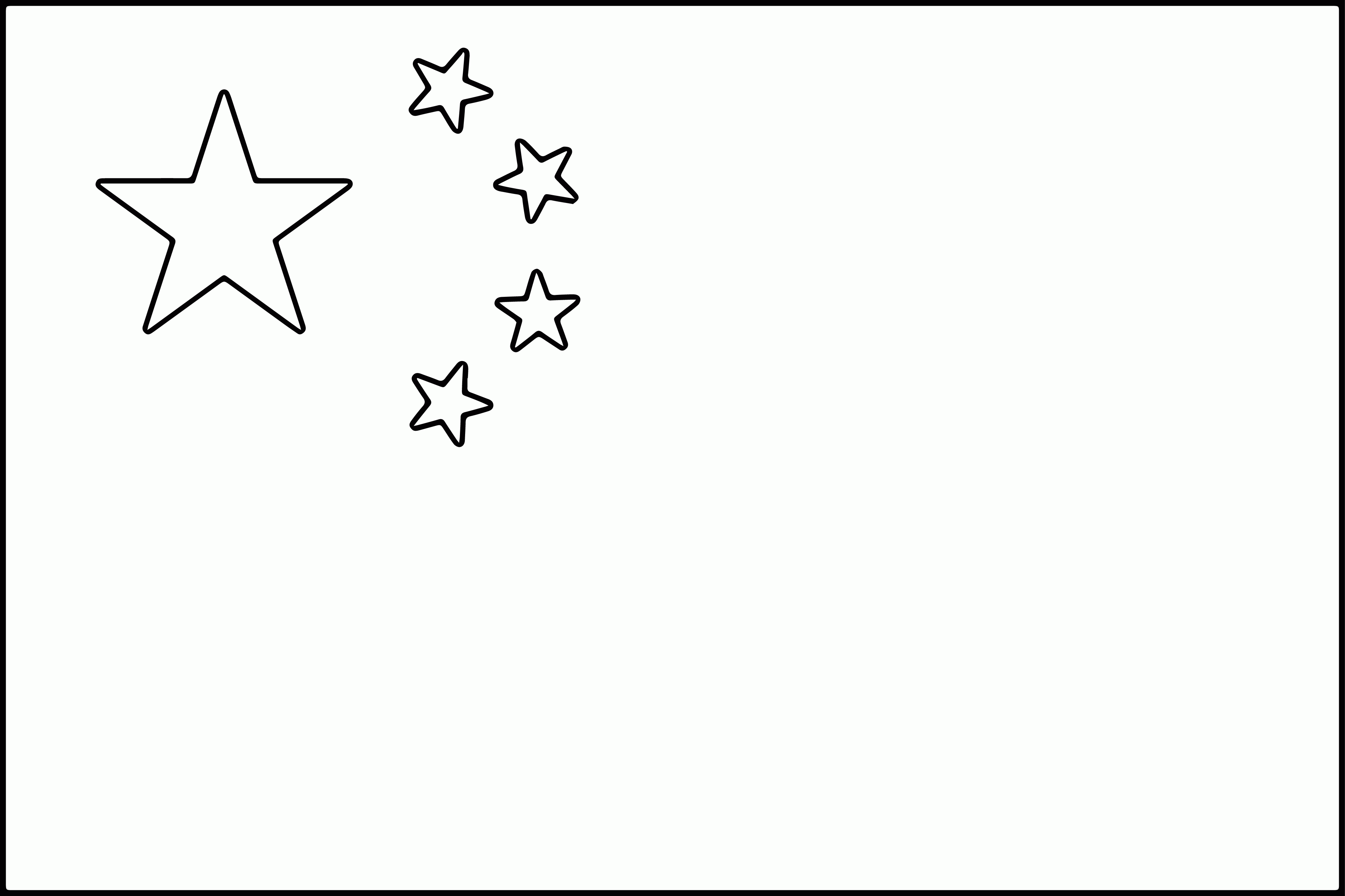 China Flag Coloring Pages 3