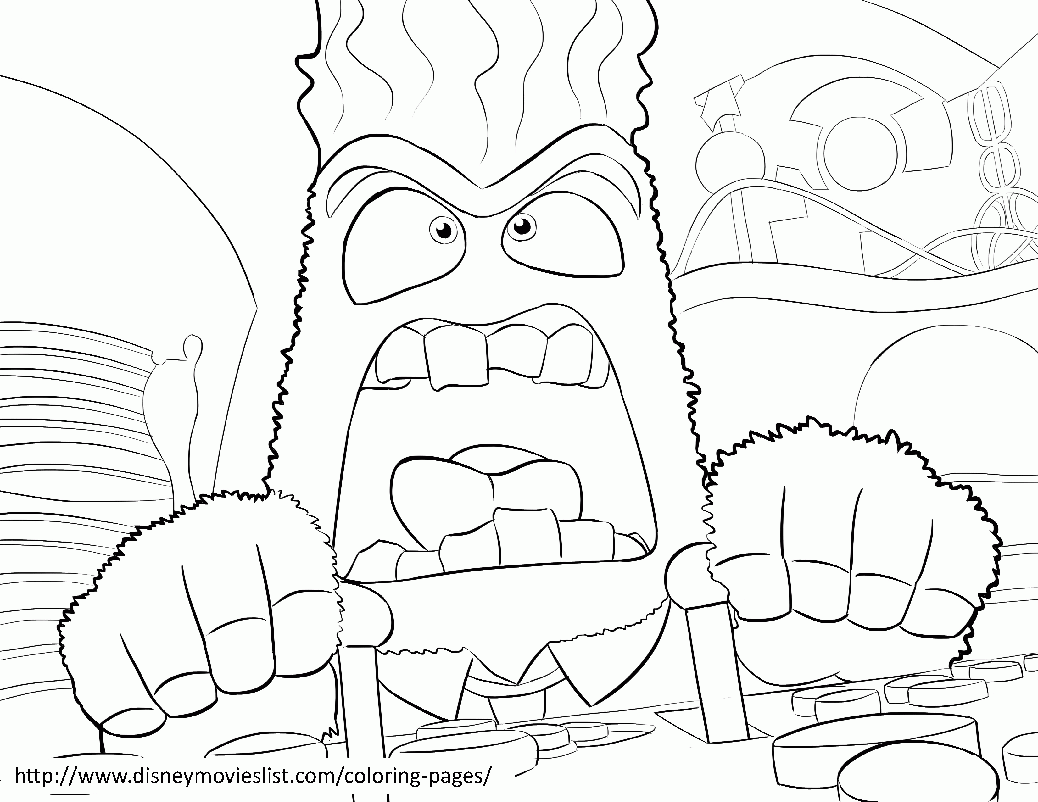 Anger - Disney's Inside Out Coloring Page