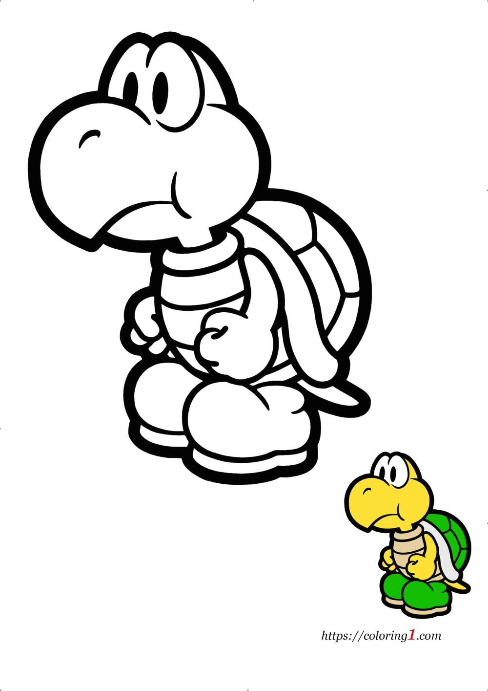 Mario Koopa Troopa Coloring Pages - 2 Free Coloring Sheets (2021) | Mario coloring  pages, Super mario coloring pages, Coloring pages