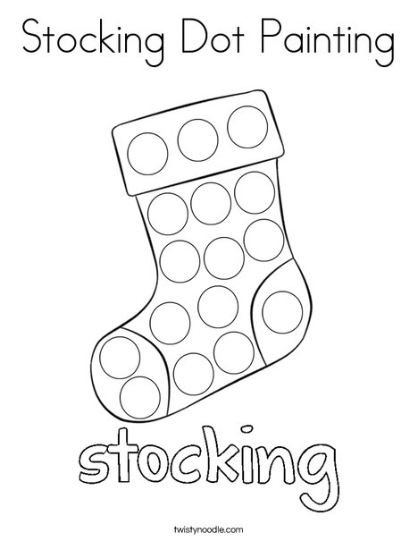 Stocking Dot Painting Coloring Page - Twisty Noodle