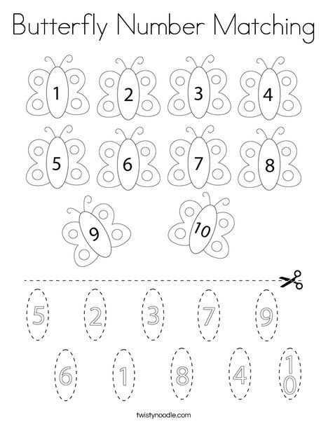 Butterfly Number Matching Coloring Page ...pinterest.com