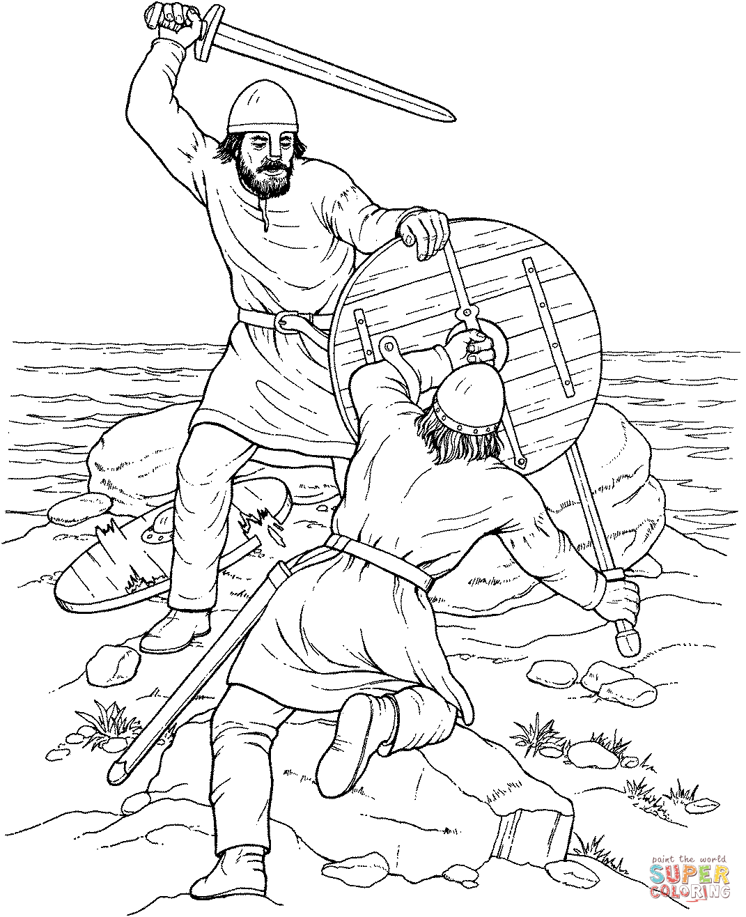 Fight Of Vikings coloring page | Free Printable Coloring Pages in 2020 | Coloring  pages, Free coloring pages, Viking history