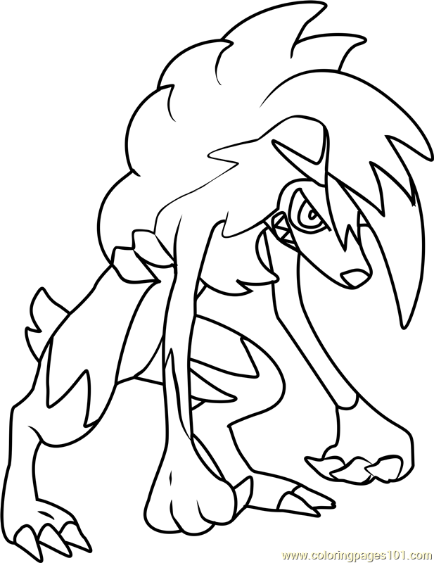 Lycanroc - Midnight Form Pokemon Sun and Moon Coloring Page - Free Pokémon  Sun and Moon Coloring Pages : ColoringPages101.com