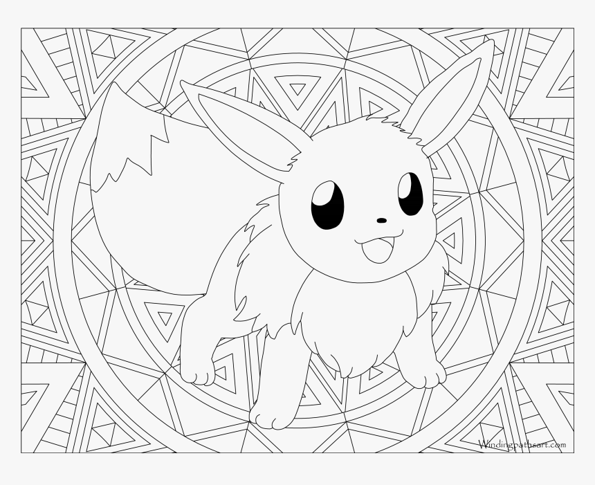 Eevee Coloring Page Free Printable Pages In - Eevee Pokemon Coloring Pages,  HD Png Download - kindpng