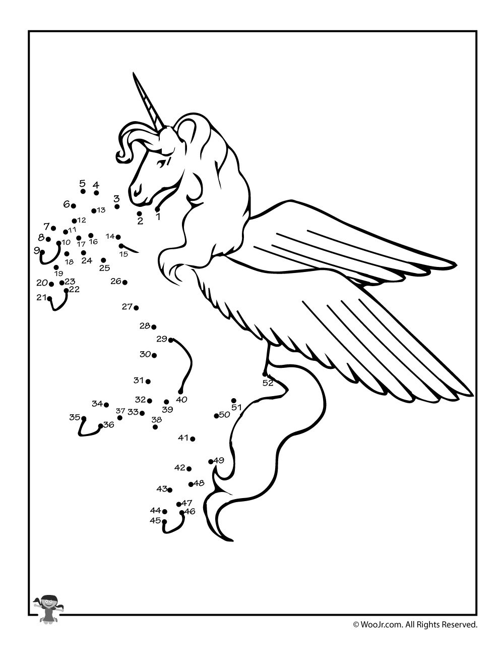unicorn dot to dot coloring pages coloring home