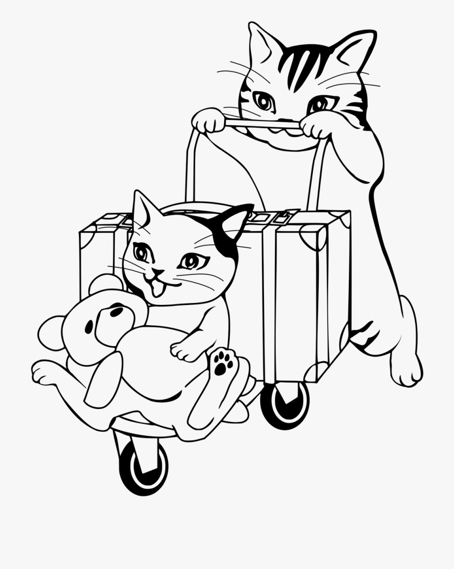 Travel Suitcase Cart - Travel Coloring Page , Transparent Cartoon, Free  Cliparts & Silhouettes - NetClipart