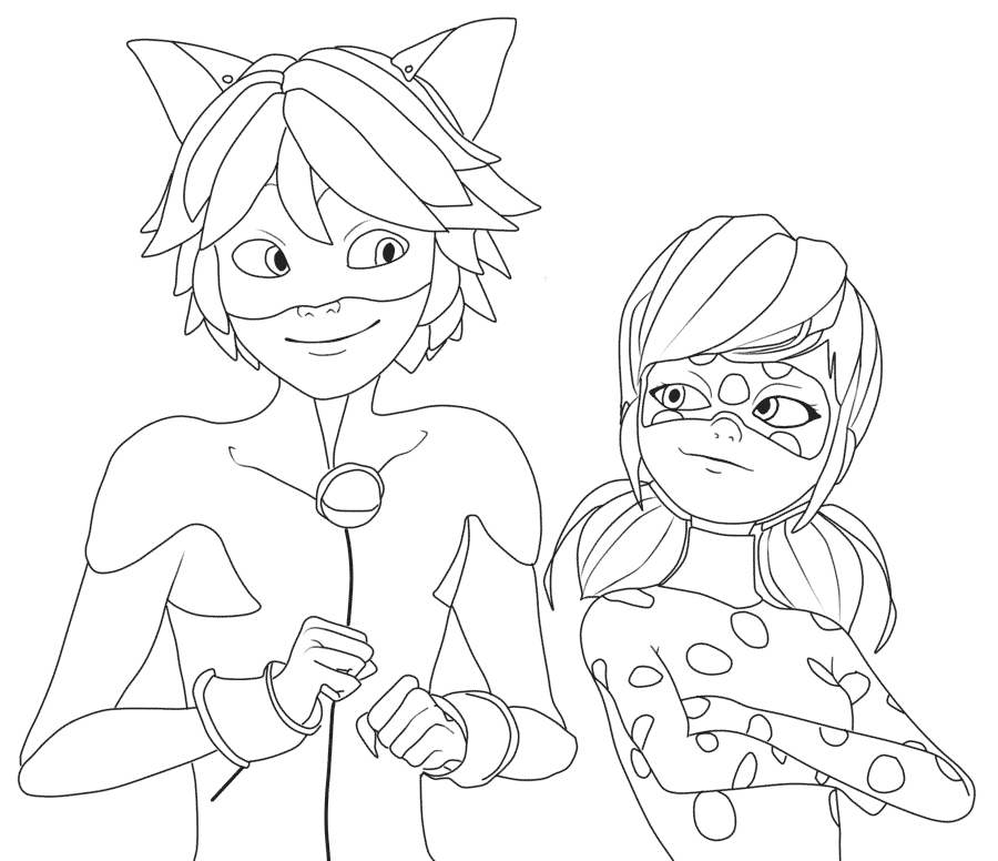 Print Miraculous Ladybug and Cat Noir Very Happy coloring pages ...