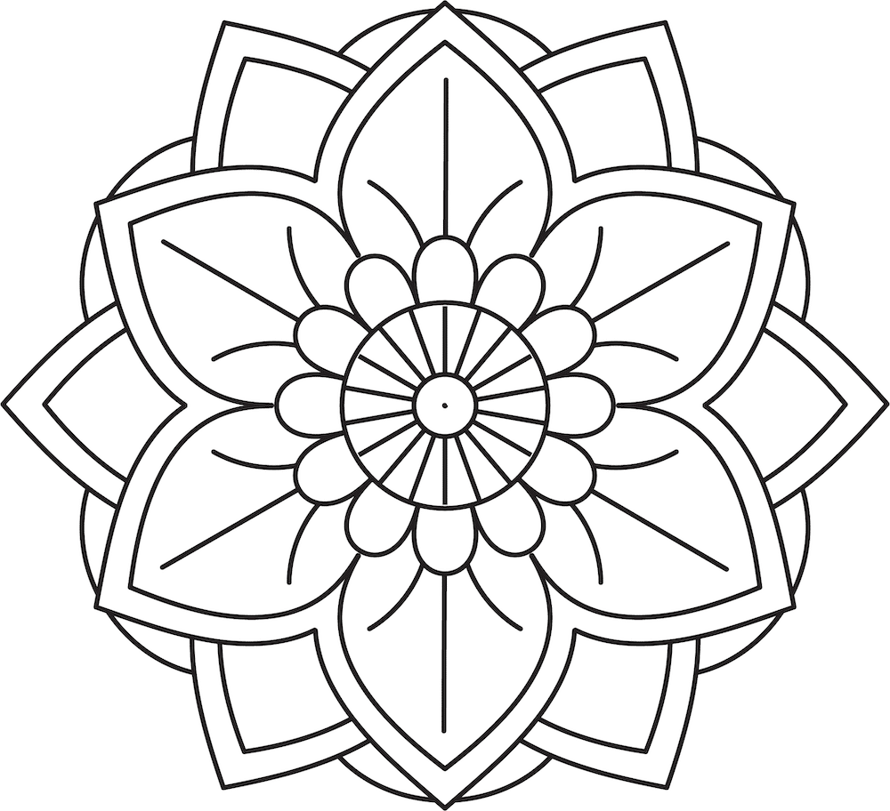 Easy Flower Mandala Coloring Pages Free Printables Coloring Home