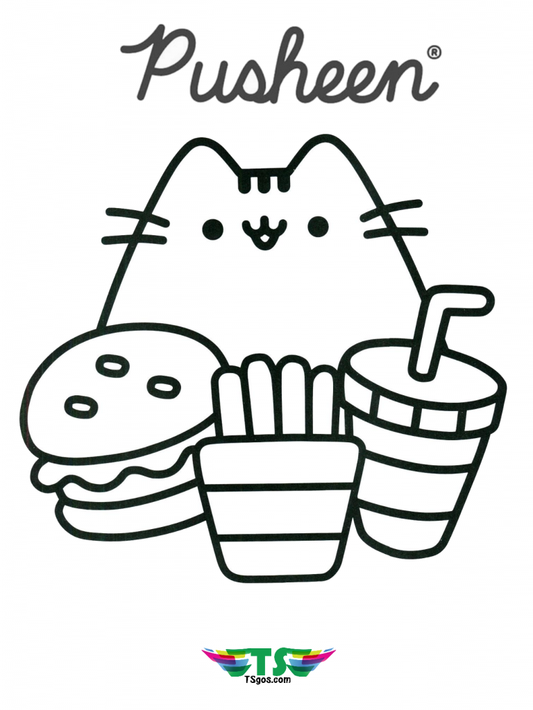 Free download Pusheen the cat coloring page. - TSgos.com