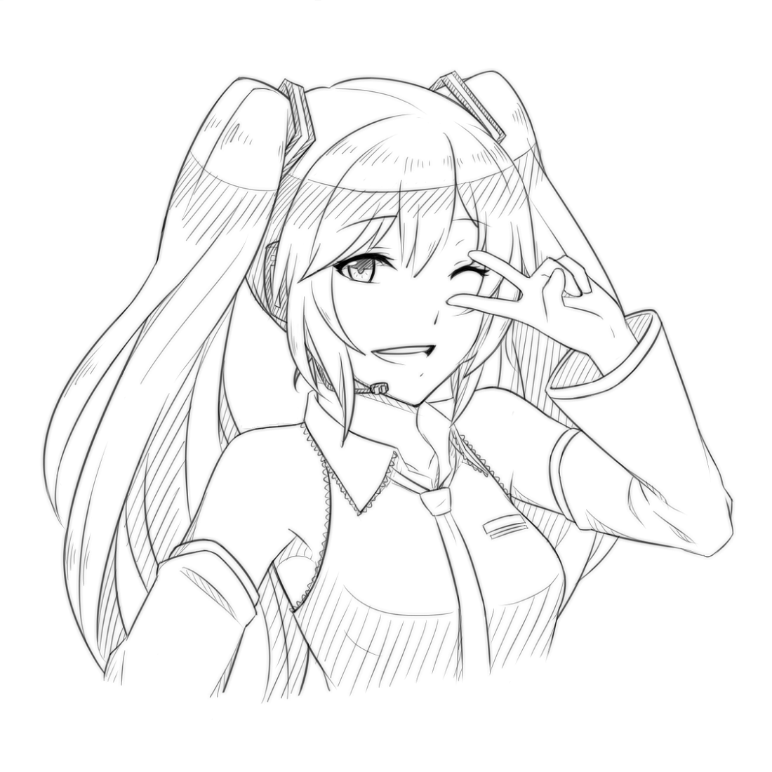 Hatsune Miku Coloring Pages   Coloring Home